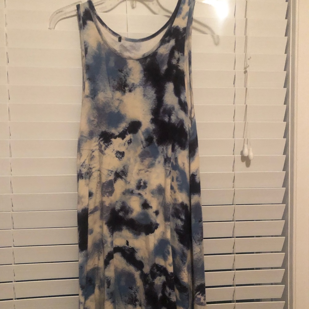 blue tie dye dress